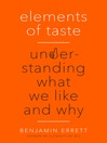 Cover image for Elements of Taste